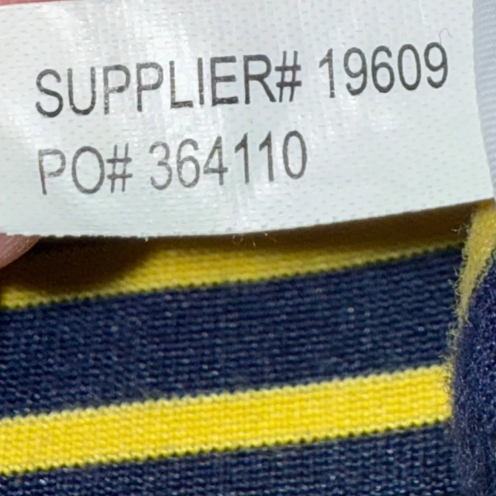 Polo Golf Ralph Lauren Performance Polo Yellow Navy Stripe Winged Logo Men’s L